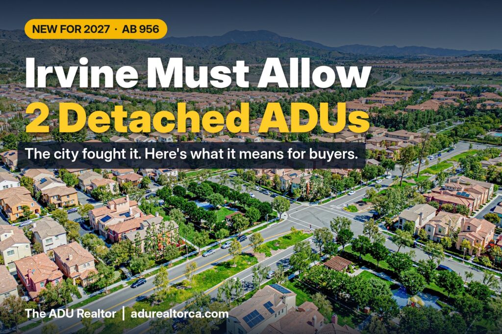 Irvine and AB 956: Two Detached ADUs in 2027